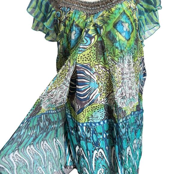 Alberto Makali Beaded Boho Y2K Tunic  Minidress L maximalist Designer Vintage - Picture 4 of 11